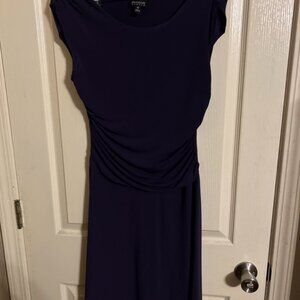En Focus Women Dress Purple Sleeveless Scoop Neck Ruched Stretch Size 10